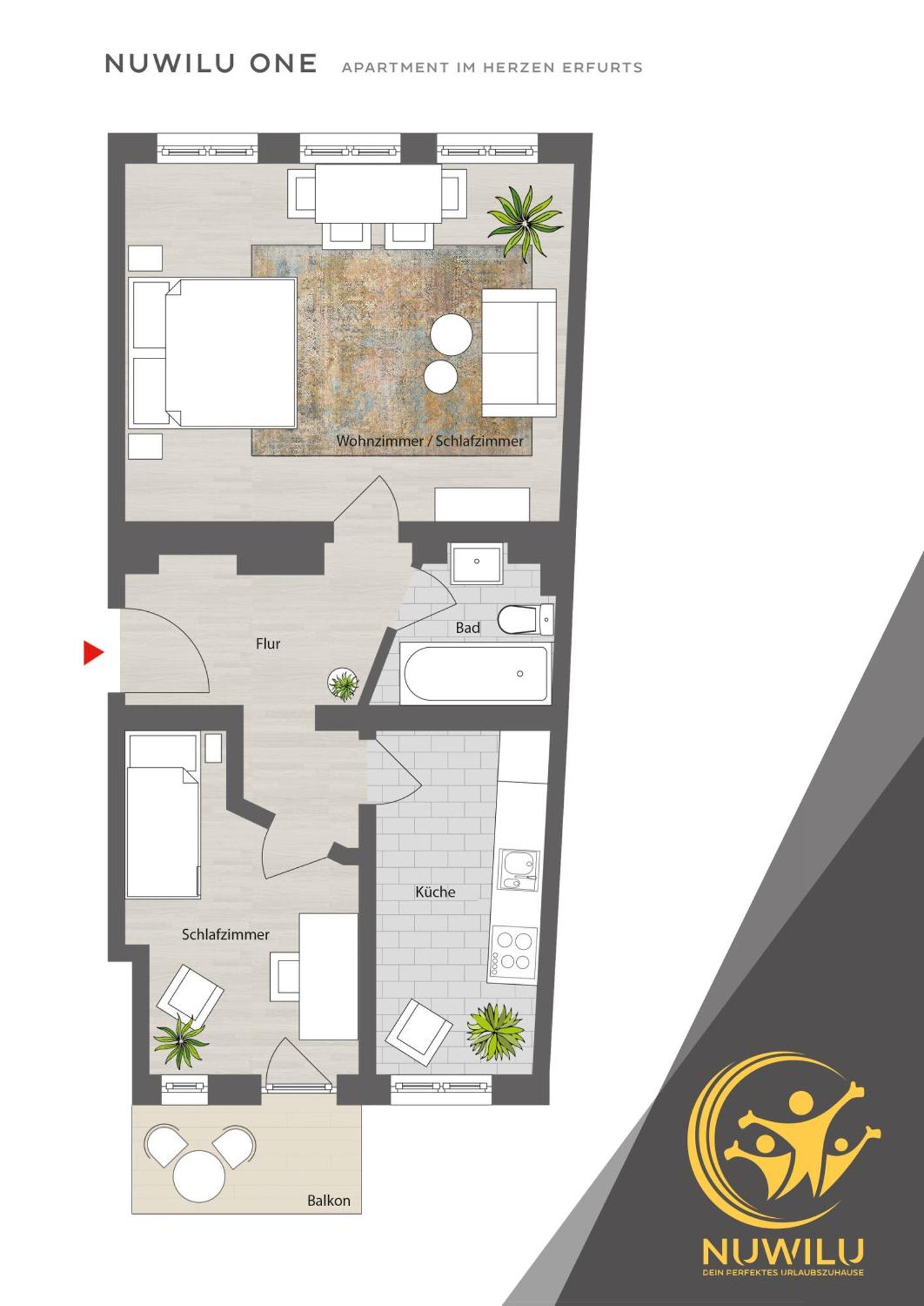 Nuwilu One - Apartment Mit Balkon Im Herzen Erfurts - Magenta Tv- Netflix - Disney Ngoại thất bức ảnh
